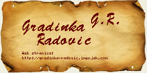 Gradinka Radović vizit kartica